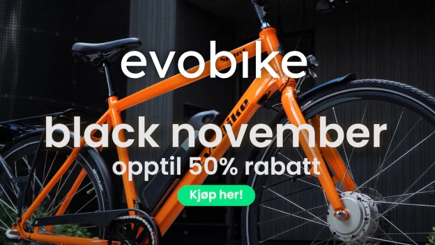 Black Friday hos Evobike. Store rabatter og tilbud i Black November